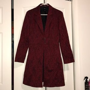 Elegant red and black dress coat
